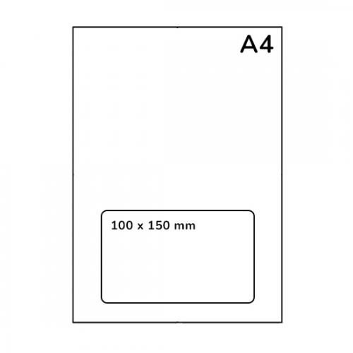 A4 følgeseddel / returetiket met adresetiket, 100 x 150 mm, 100 ark