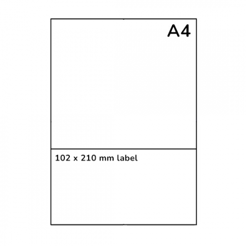 A4 følgeseddel / returetiket met adresetiket, 102 x 210 mm, 100 ark