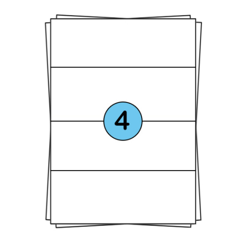 A4 etiketark 210 x 74,3 mm, 400 etiketter