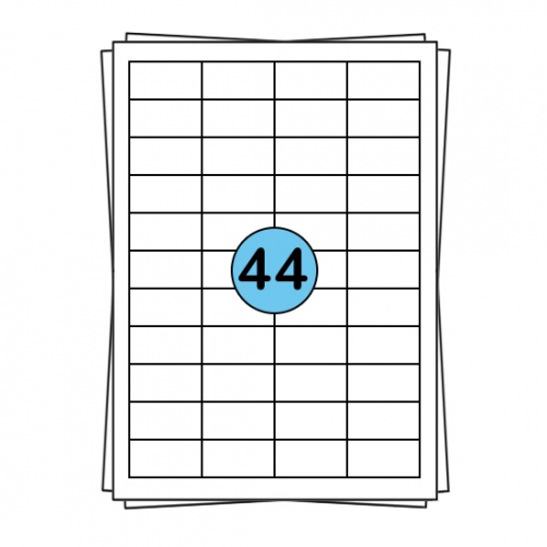 A4 etiketark 48 x 25 mm, 4.400 etiketter