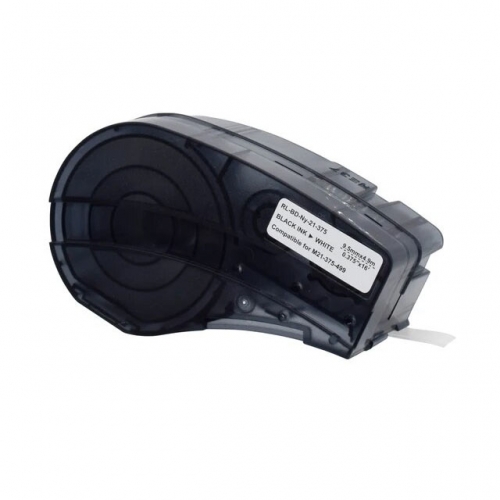 Brady M21-375-499 kompatibel labeltape sort på hvid 9,53mm